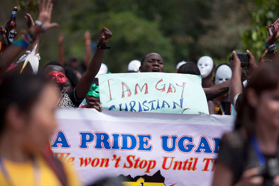 Kristna homosexuella deltar i den tredje Pride-paraden som hölls i Entebbe i Uganda. I dag har våldet, förkunnelsen och de politiska inskränkningarna av hbtq-personers mänskliga rättigheter ökat dramatiskt.
