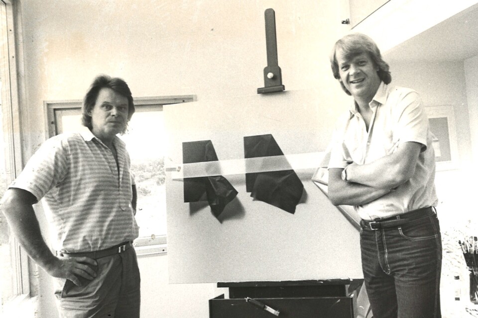 Lasse Berghagen tillsammans med konstnären Yrjö Edelmann.