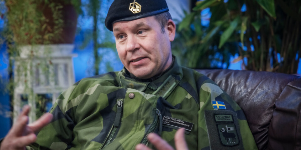 Överste Mattis Ardin, chef för Gotlands regemente, P18.