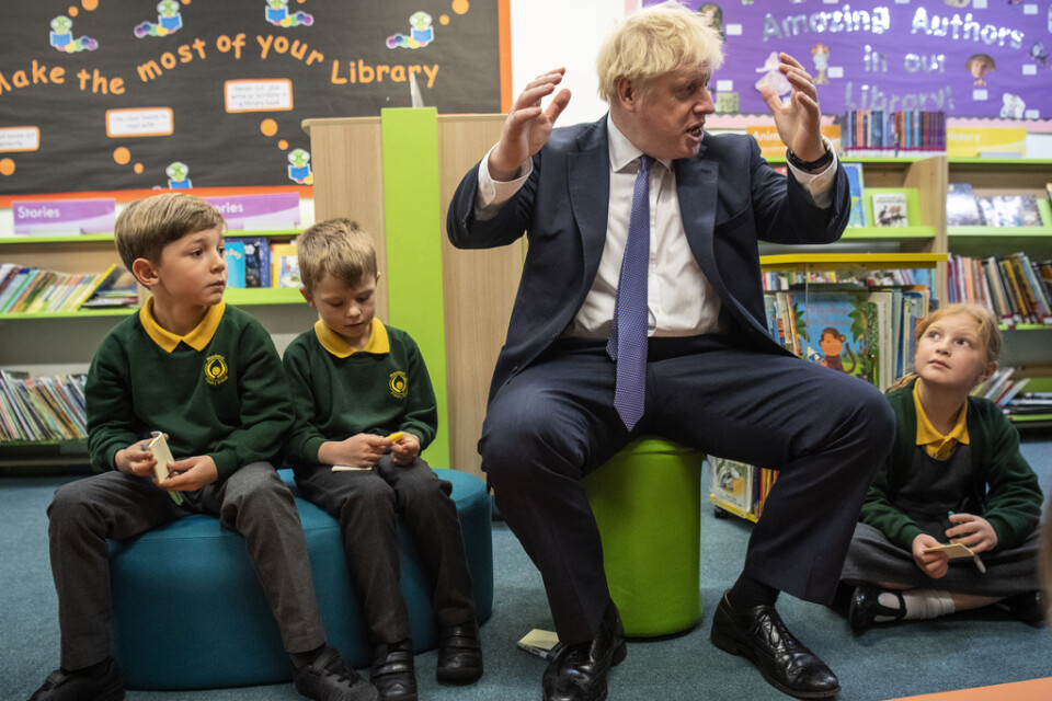Boris Johnson, här vid ett besök på Middleton Primary School i Milton Keynes i fredags.