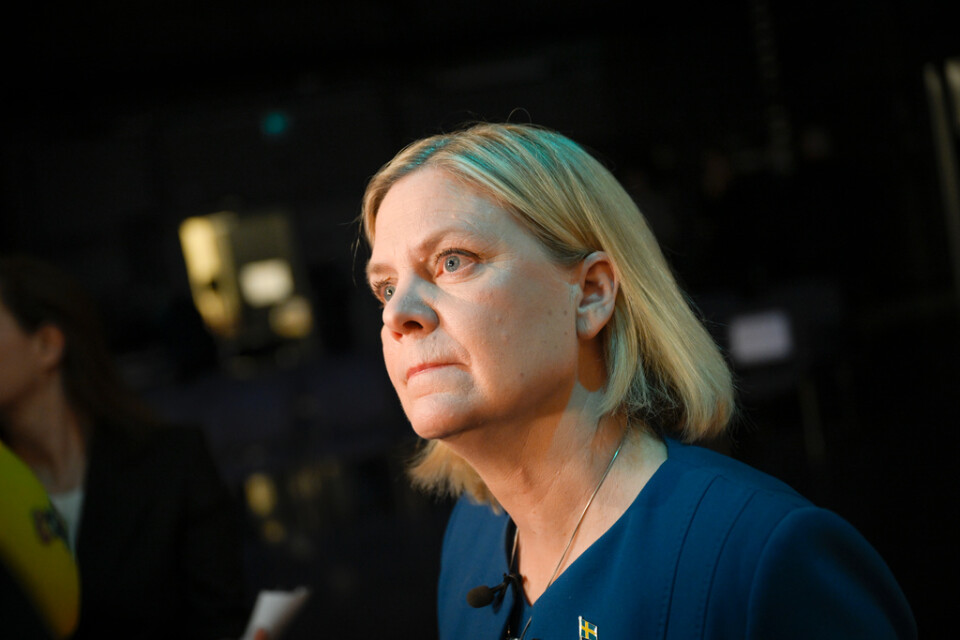Socialdemokraternas partiledare Magdalena Andersson (S) säger att regeringen vill minska det demokratiska samtalet i Sverige. Arkivbild.