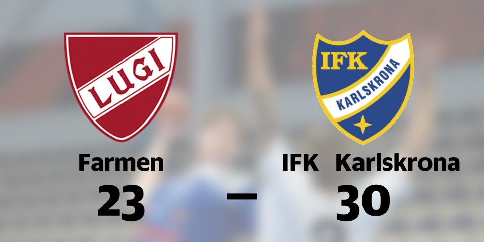 IFK Karlskrona vann borta mot Farmen