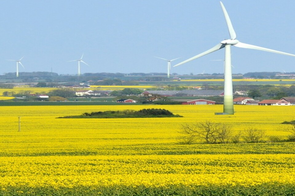 Ett vindkraftverk utanför Lund i Skåne. Arkivbild.