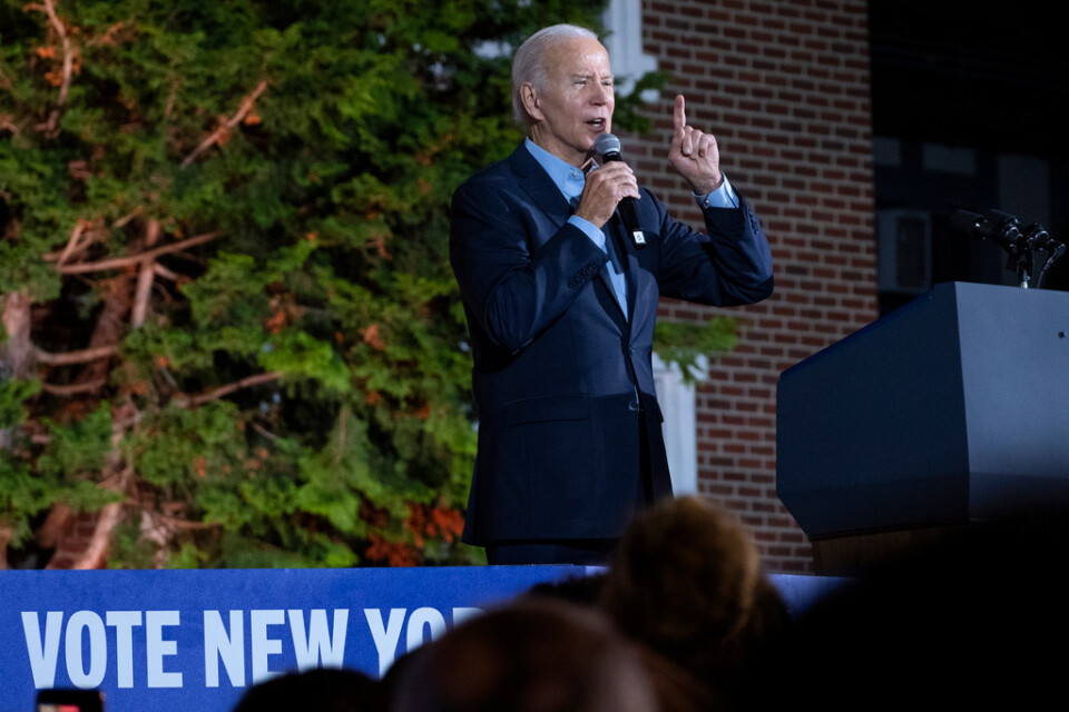 USA:s president Joe Biden avslutar sin valkampanj i Maryland under måndagskvällen.