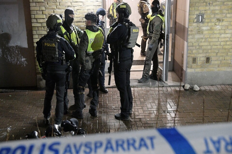 Polisen rycker ut vid en skjutning i Malmö. Foto: TT