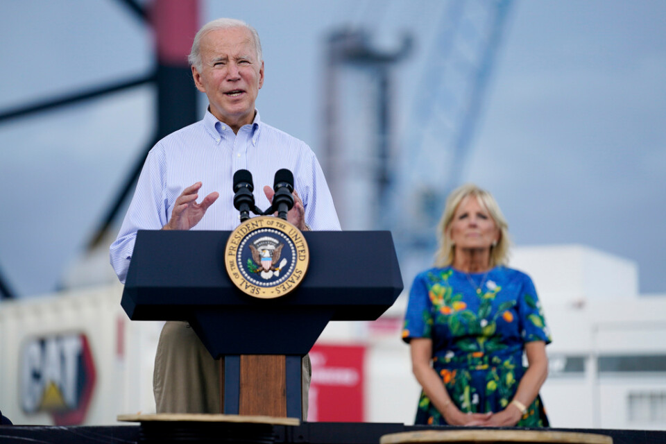 USA:s president Joe Biden och landets första dam Jill Biden, i Puerto Rico.