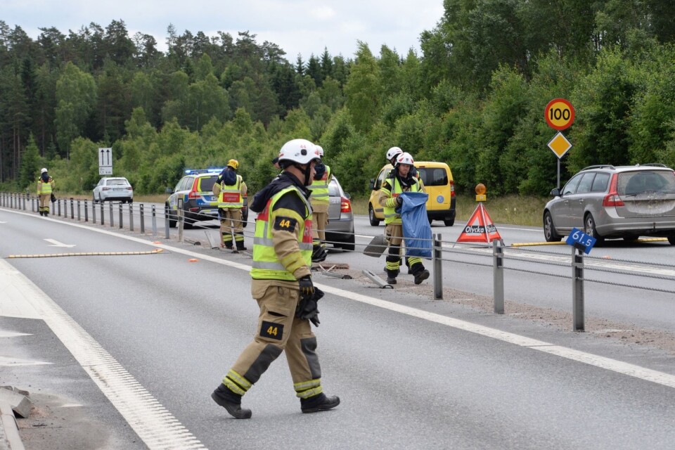 Olyckan inträffade på riksväg 30 vid infarten till Växjö Småland Airport