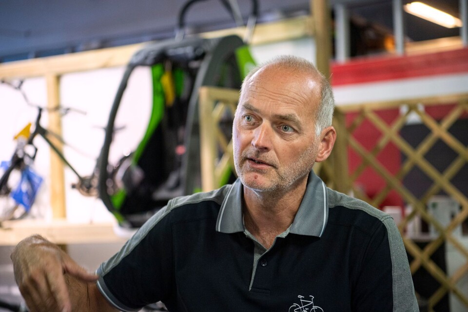 Stefan Bivall, som är delägare i Cykelgubben i Räppe.