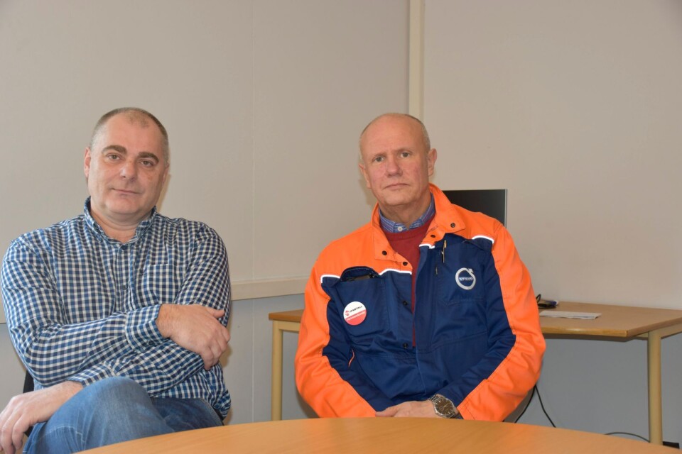 Björn Olsson och David Biske är ordförande respektive vice ordförande i Verkstadsklubben i Olofström