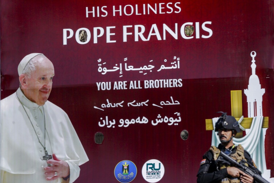 Säkerhetspådraget kring påvens besök i Irak är omfattande.