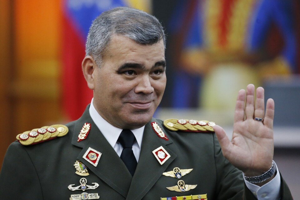 Venezuelas försvarsminister Vladimir Padrino López. Arkivbild.