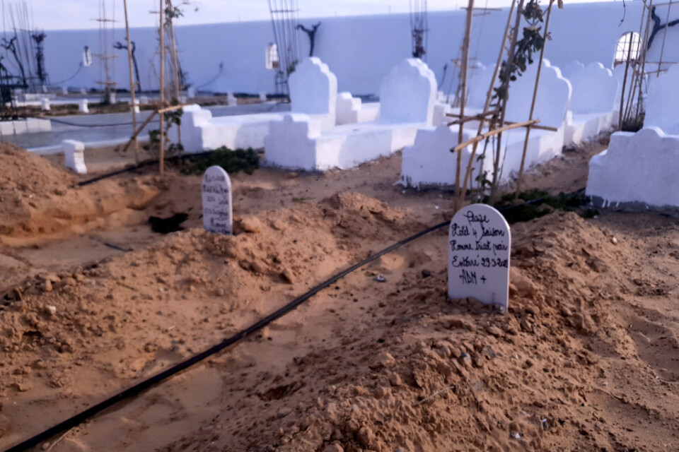 Gravplats i Tunisien för migranter som omkommit på Medelhavet. Arkivbild.