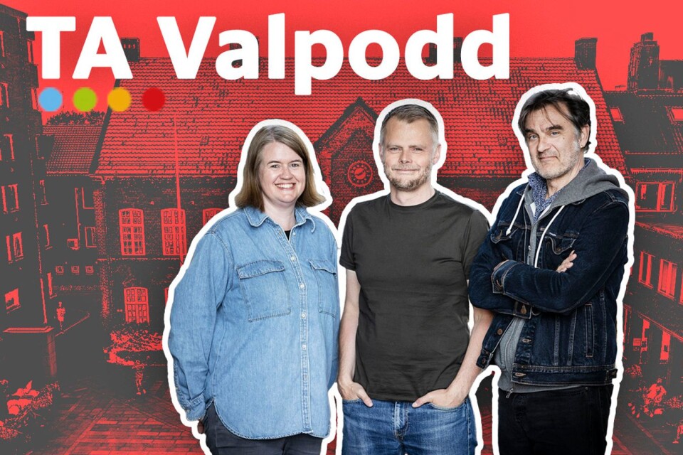 Valpoddens reportrar Sofia Bergström-Nielsen, Andreas Mårtensson och Lars Thulin.