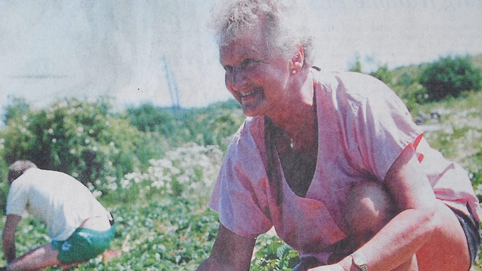 Carola från Osby tänker frysa in sina jordgubbar och ha dem till efterrätt i vinter.
Arkiv: Helene Nordgren