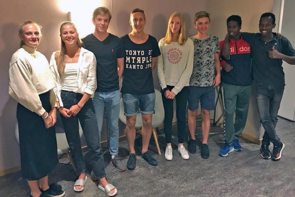 Högby IF:s friidrottare från junior-SM i Göteborg samlade.