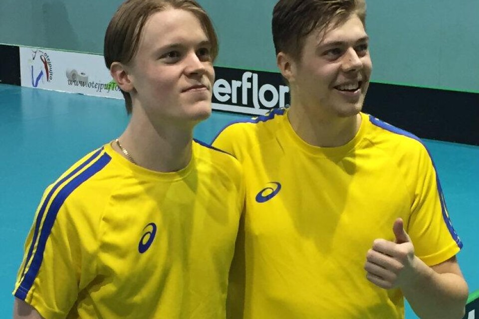 Markus Jonsson och André Andersson i landslagströjan förra veckan.