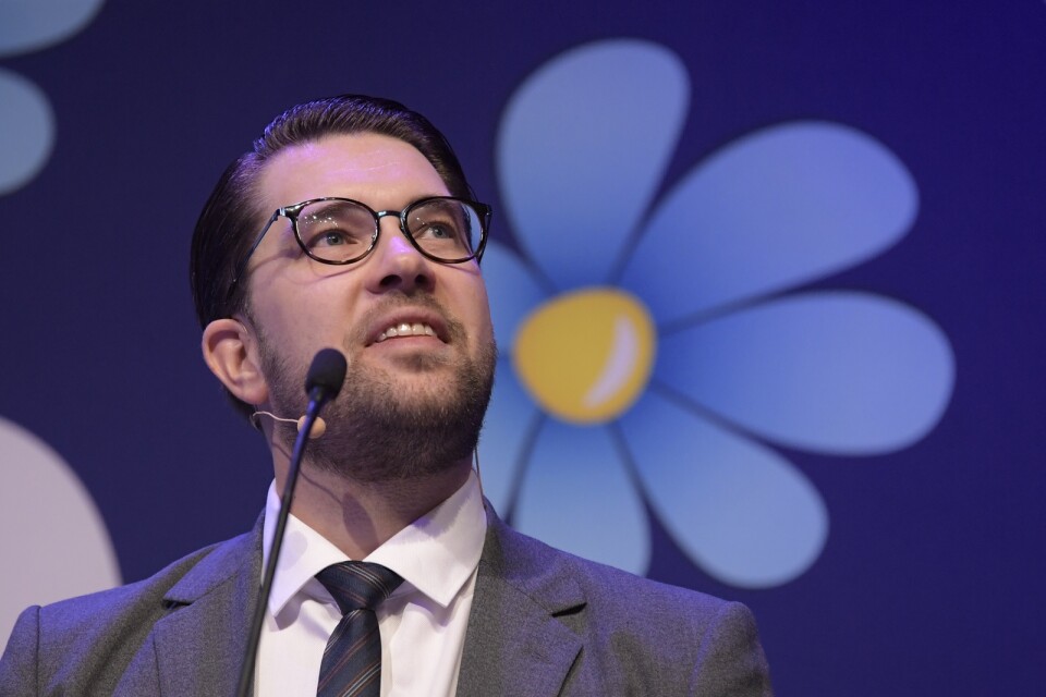 Sverigedemokraternas partiledare Jimmie Åkesson. En vinnare i SCB:s novembermätning. Arkivbild.