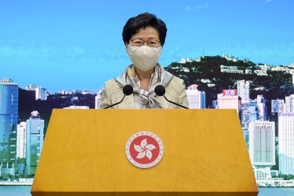 Hongkongs ledare Carrie Lam. Arkivbild.