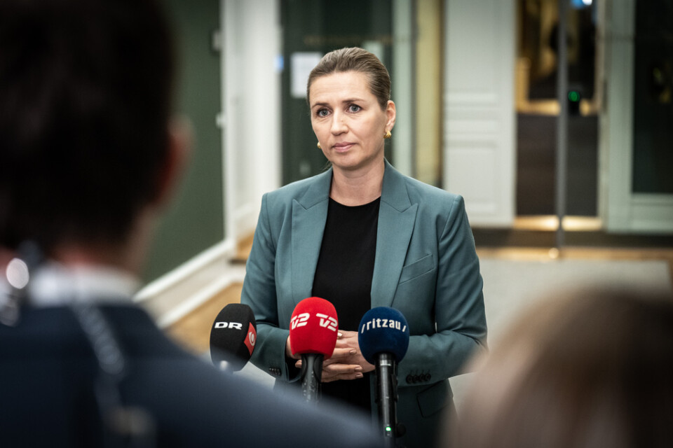 Mette Frederiksen (S) möter pressen efter regeringssonderingar i statsministeriet på Christiansborg.