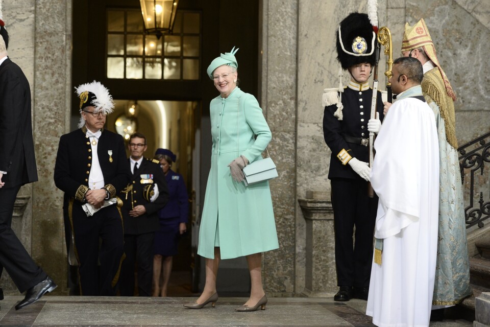 Danmarks drottning Margrethe fotograferad i Stockholm 2016.
