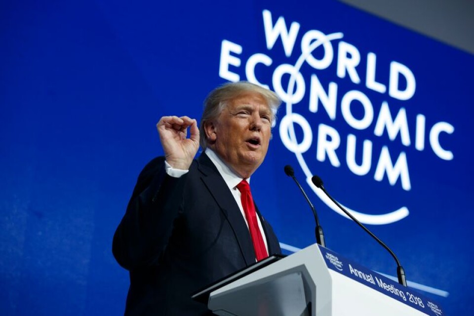 President Donald Trump i Davos i fredags.