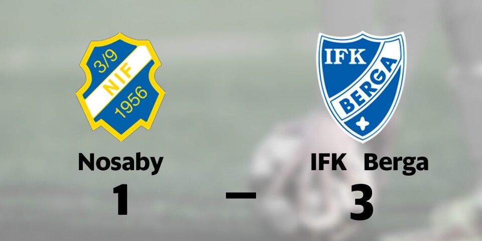 Missat kval för Nosaby efter förlust mot IFK Berga