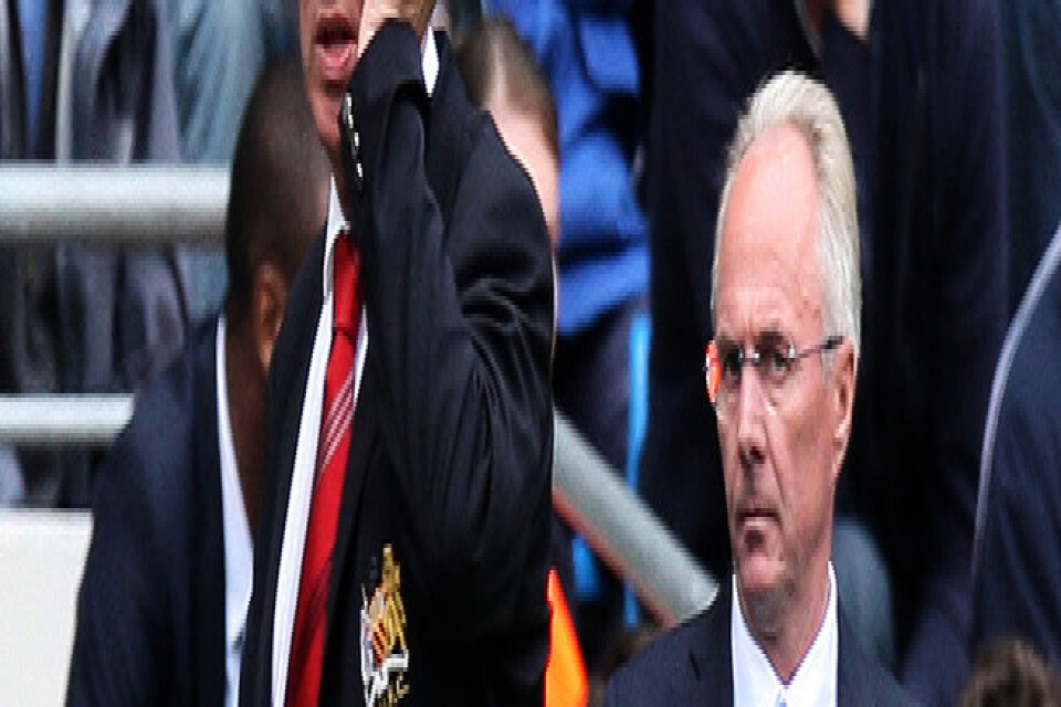 Manchester Uniteds dåvarande tränare Alex Ferguson och Manchester Citys dito Sven-Göran Eriksson under en Premier League-match 2007, som City vann.