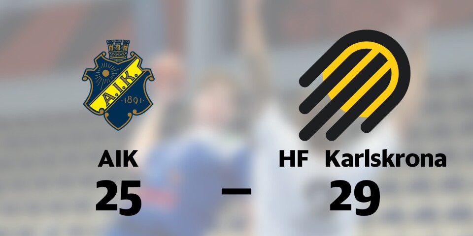 Segerraden förlängd för HF Karlskrona – besegrade AIK
