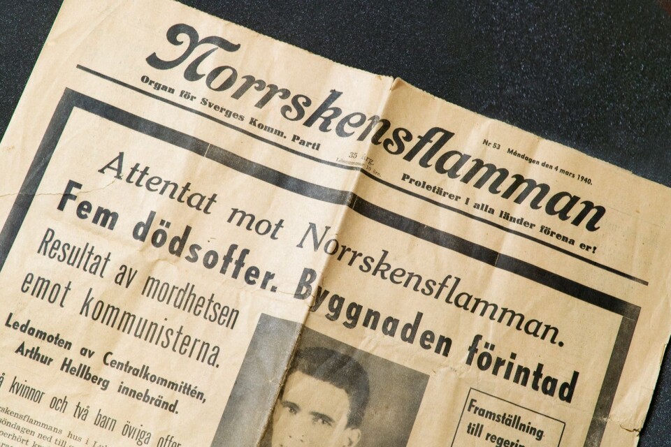 Norrskensflamman 1940 då fem människor brann inne efter ett attentat.