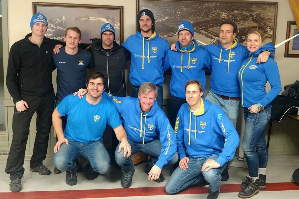 Svenska landslaget på VM, med Andreas Gustafsson stående i mitten.