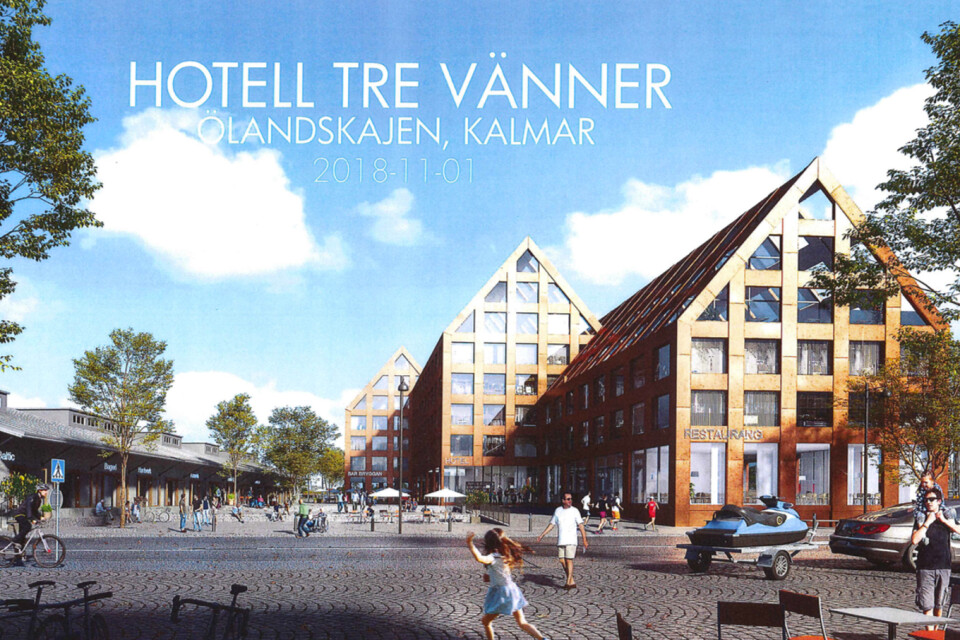 Skisserna på det nya hotellet i Ölandshamnen.