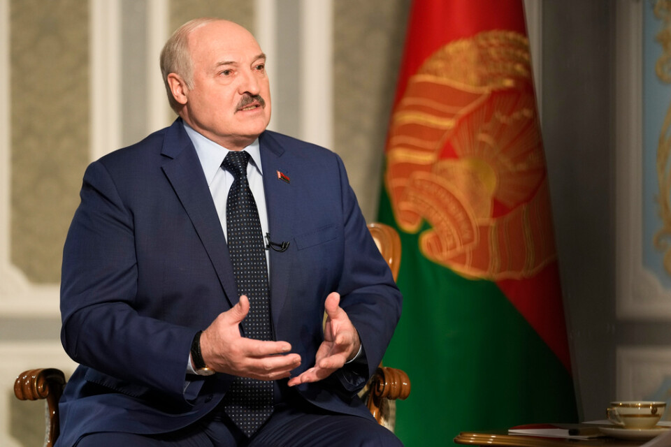 Belarus president Aleksandr Lukasjenko under intervjun med AP i Minsk.