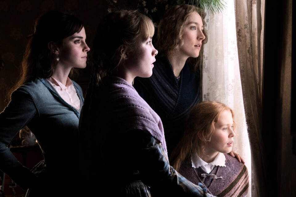 Emma Watson, Saoirse Ronan, Eliza Scanlen och Florence Pugh spelar de fyra systrarna March i "Unga kvinnor". Pressbild.