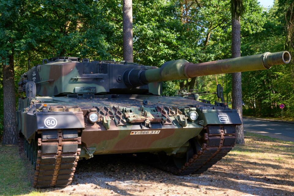 En Leopard 2 i Tyskland där de tillverkas. Arkivbild