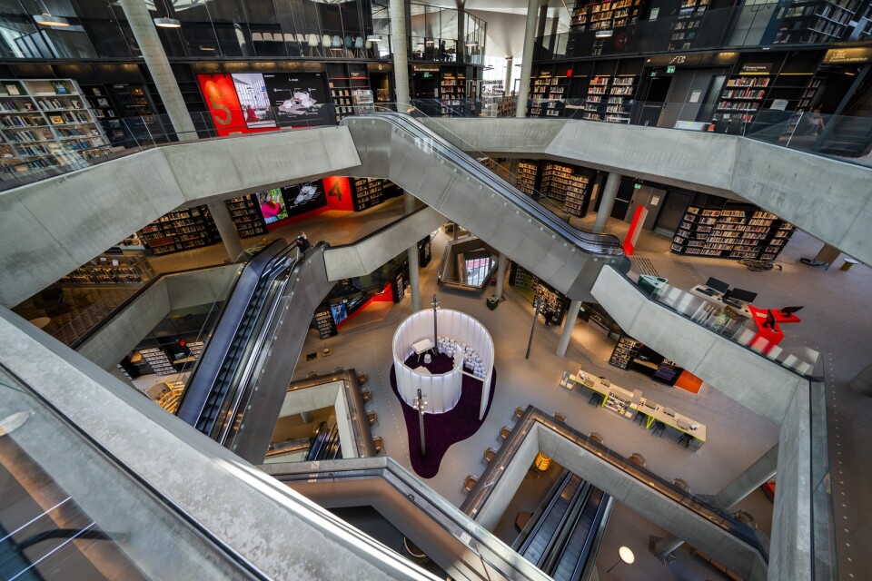 Oslos nya huvudbibliotek, Deichman i Bjørvika, öppnades 18 juni 2020. Arkivbild.