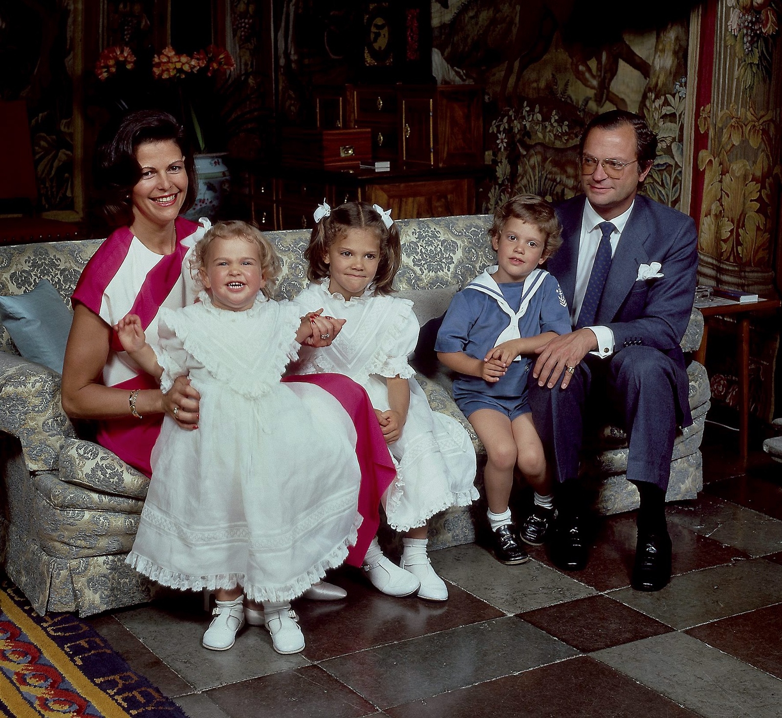 Kungafamiljen på Drottningholms slott 1984.
Foto: Håkan Lind kungahuset.se