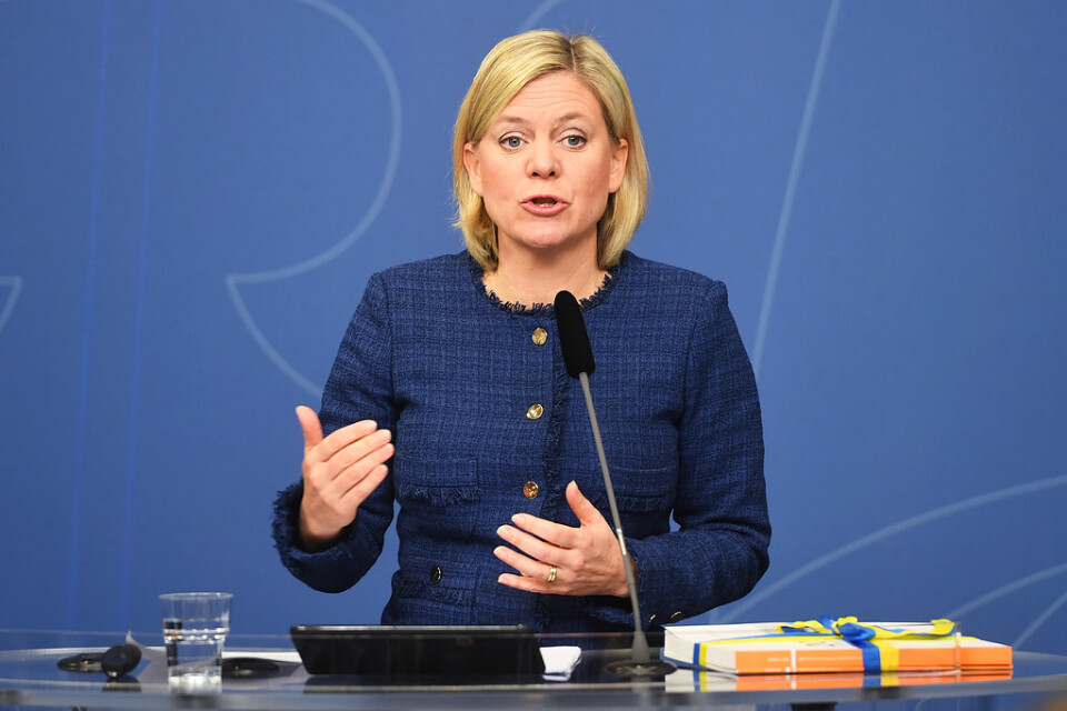 Finansminister Magdalena Andersson presenterar vårändringsbudgeten på onsdag. Arkivbild.