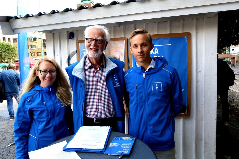 Lisa Berglund, Hans Gustavsson och Niklas Arvidsson, toppnamnen för KD i Borås.