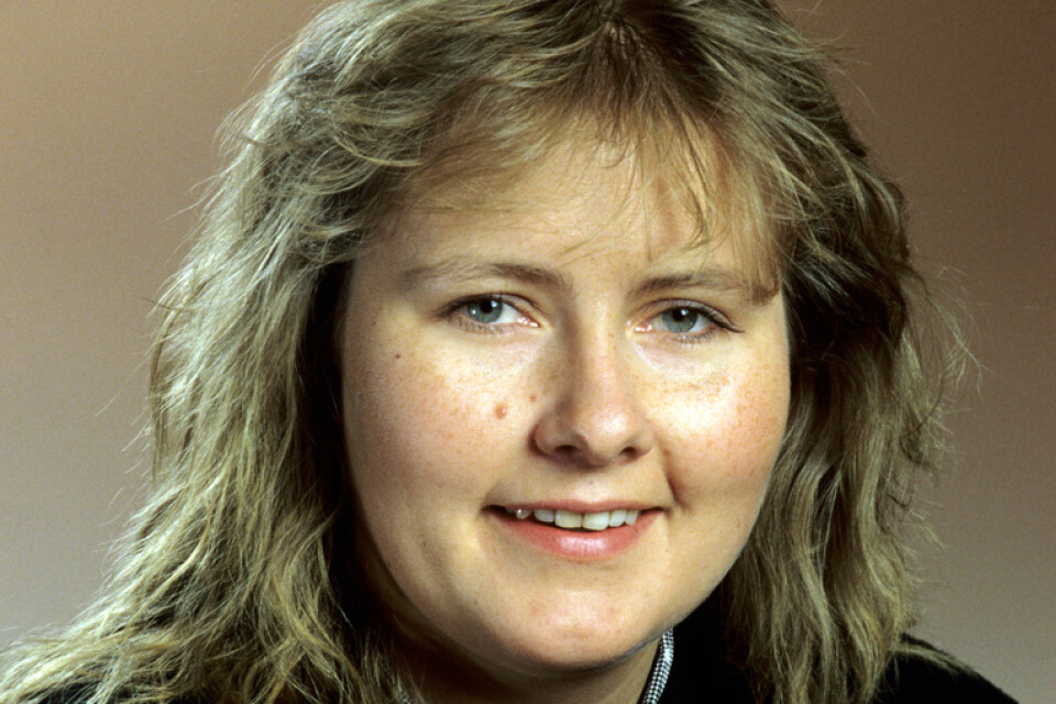 Erna Solberg fotograferad året då hon blev invald i det norska parlamentet stortinget, 1989.