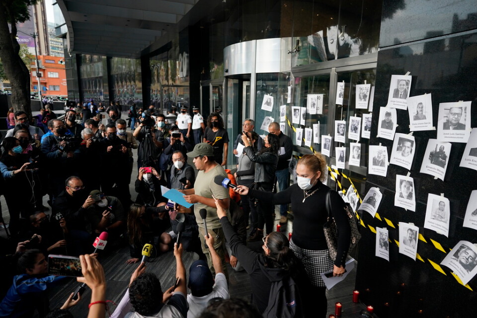 Under 2022 dödades 13 journalister i Mexiko enligt landets regering. I augusti samlades journalistkollegor utanför åklagarmyndigheten i Mexico City för att protestera mot våldet mot journalister. Arkivbild.