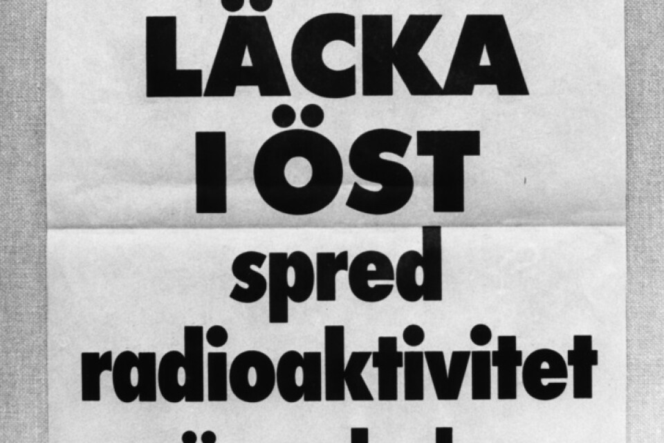 Svenska Dagbladets löpsedel efter Tjernobylolyckan som skedde den 26 april 1986.