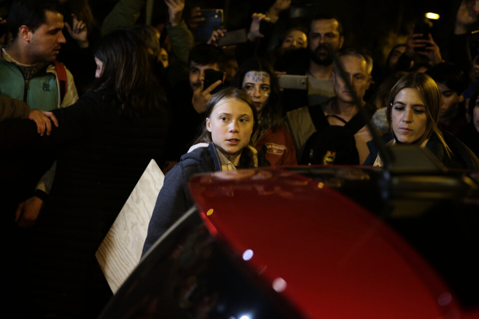 Greta Thunberg fick avbryta klimatprotesterna av säkerhetsskäl. Arkivbild.