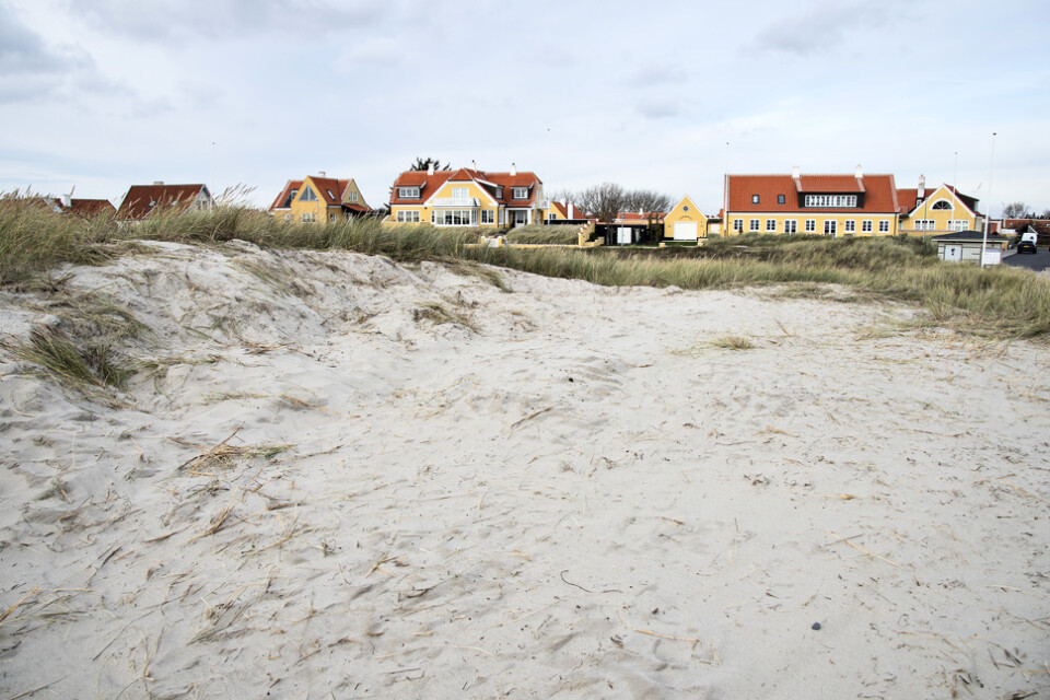 Platsen för den ödelagda sanddynen vid Skagen Sønderstrand på fredagen.
