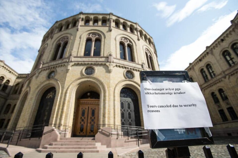 Visningarna av Stortinget ställdes på torsdagen in på grund av terrorhotet mot Norge. Foto: Braastad, Audun