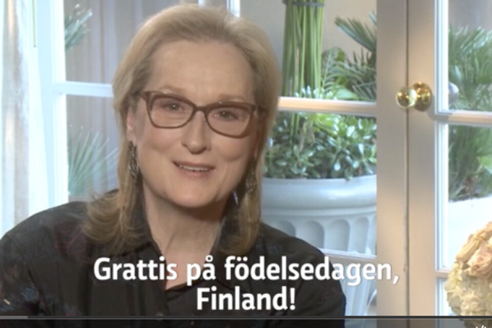 I finska tv-kanalen Yle gratulerade många världskändisar Finland, en av dem Meryl Streep.