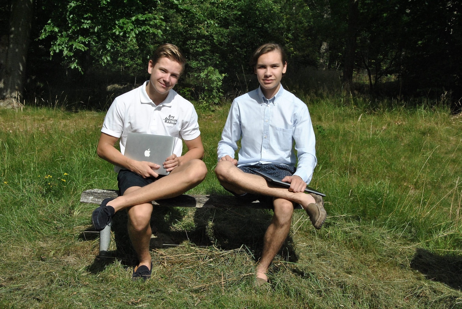 Teodor Andersson och Erik Berg hoppas kunna driva sitt företag så länge som möjligt, men inser att IT-branschen kan vara nyckfull.        foto: Magnus Wahlström