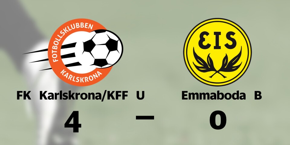 FK Karlskrona/KFF U segrare hemma mot Emmaboda B