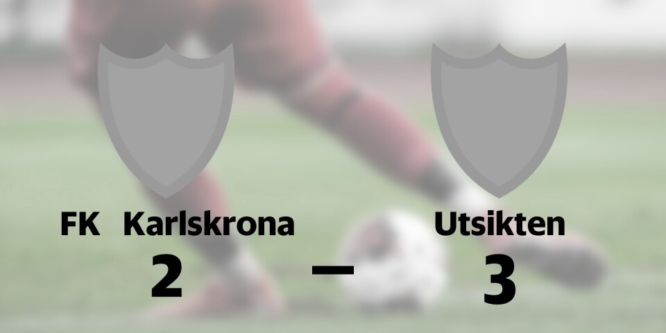 Förlust för FK Karlskrona hemma mot Utsikten
