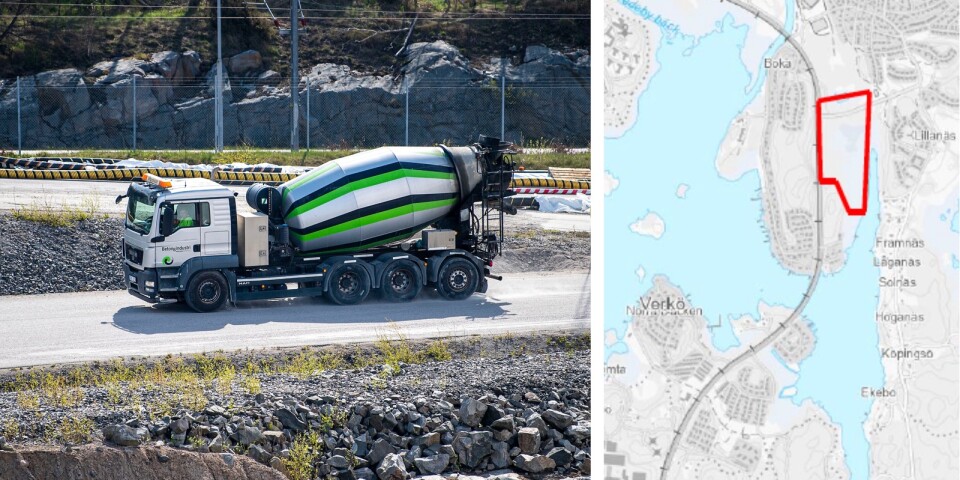 Precis innan den lilla bron till Verkö ska en uppställningsplats för tunga fordon skapas.