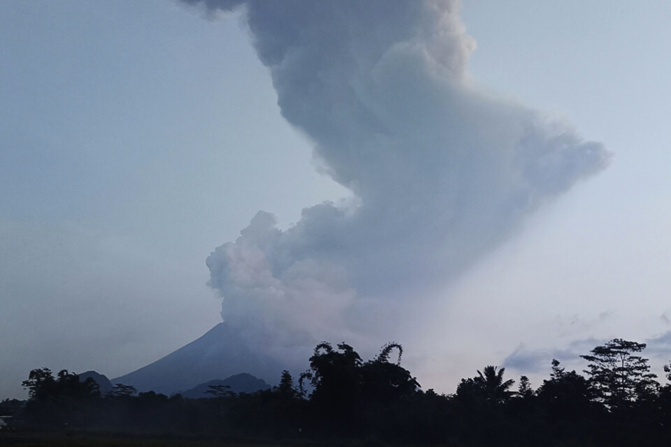 Indonesiens mest aktiva vulkan Merapi har skjutit upp ett stort askmoln 6|000 meter upp i luften.